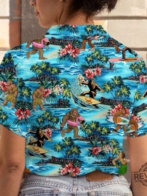 Bigfoot Hawaiian Shirts For Men Women Tropical Summer Aloha Casual Shirt revetee.com 2