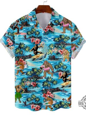 Bigfoot Hawaiian Shirts For Men Women Tropical Summer Aloha Casual Shirt revetee.com 6