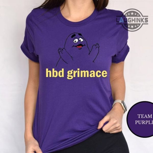 hbd grimace shirts for sale grimace mcdonalds shirt hbd grimace birthday shirt grimace shake laughinks.com 2