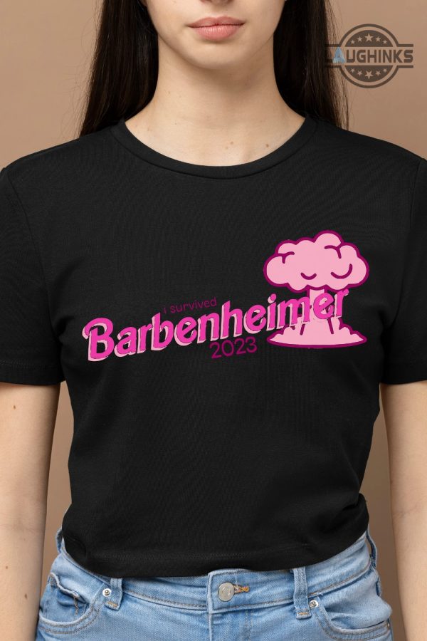 i survived barbenheimer shirt 2023 barbie shirt for adults kids barbie movie tshirt laughinks.com 4