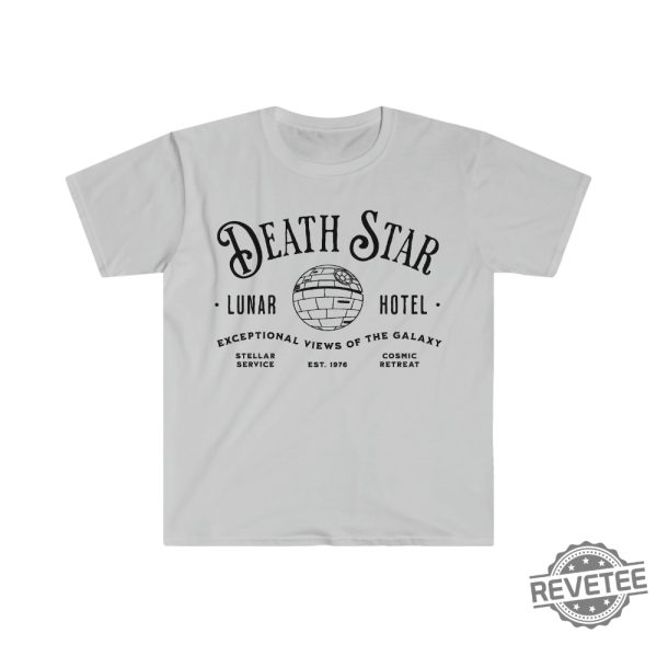 Death Star Lunar Hotel Shirt Star Wars Parody Shirt Darth Vader Shirt revetee.com 1