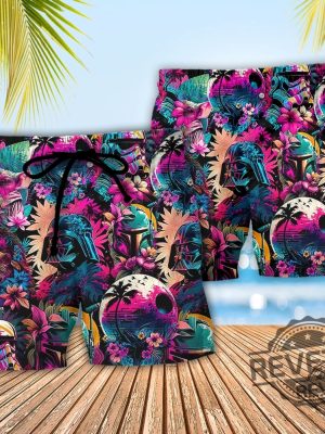 Star Wars Synthwave Darth Vader Beach 3D Short For Men Women Star War Hawaiian Shirt revetee.com 3