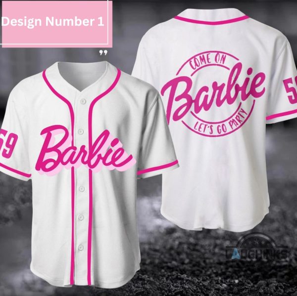 barbie jersey shirt barbie baseball jersey barbie t shirt womens come on lets go party shirts laughinks.com 1