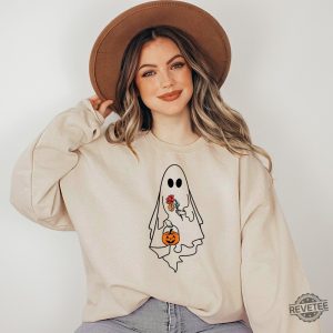Vintage Halloween Sweatshirt Ghost Halloween Shirt For Women Fall Shirt revetee.com 3