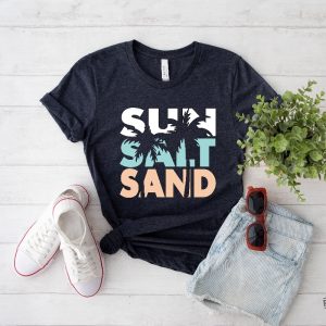 Sun Sand Salt Beach Shirt Summer Vacation Shirt Unique Hoodie Long Sleeve Mug revetee.com 3