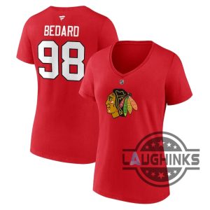 connor bedard shirt blackhawks mens womens chicago blackhawks 2023 nhl custom player name and number laughinks.com 5