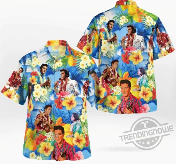 Elvis Presley Hawaiian Shirt Aloha Summer Tropical Button Shirt trendingnowe.com 1