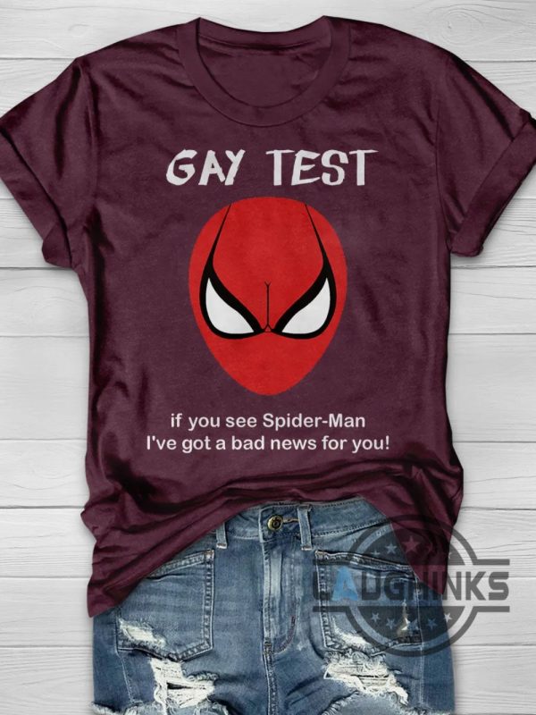 gay test spiderman shirt gay test t shirt spiderman gay spiderman funny hoodie sweatshirt long sleeve shirts laughinks.com 1