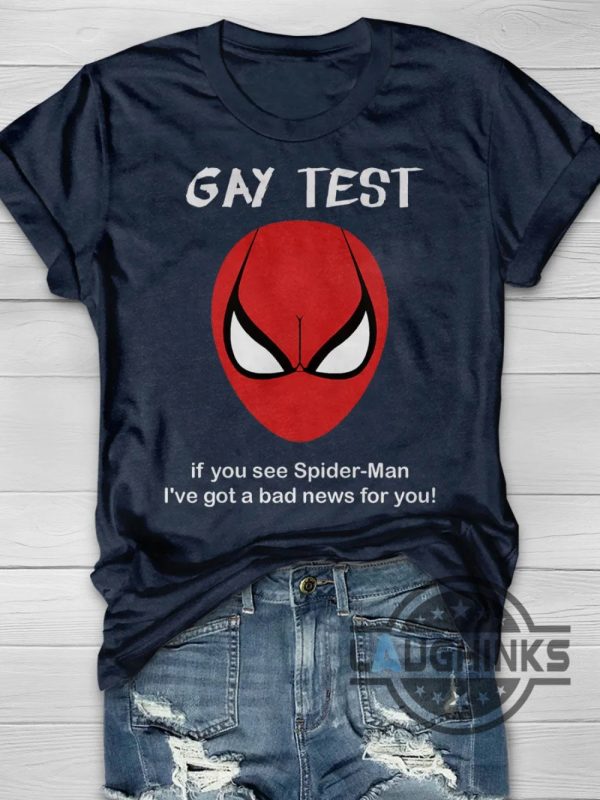 gay test spiderman shirt gay test t shirt spiderman gay spiderman funny hoodie sweatshirt long sleeve shirts laughinks.com 2