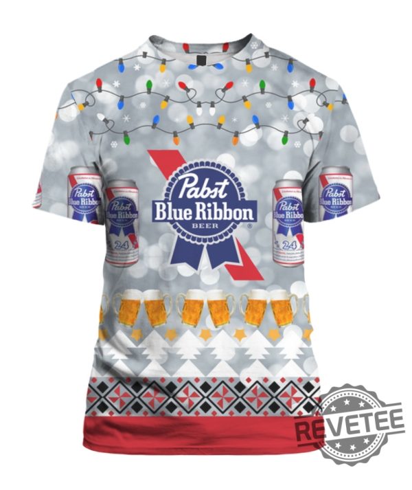 Pabst Blue Ribbon Beer 3D All Over Print Hoodie Shirt Sweatshirt Long Sleeve Sweatpant revetee.com 2