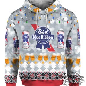 Pabst Blue Ribbon Beer 3D All Over Print Hoodie Shirt Sweatshirt Long Sleeve Sweatpant revetee.com 3