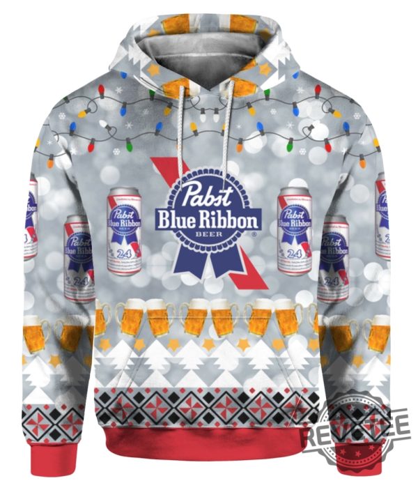 Pabst Blue Ribbon Beer 3D All Over Print Hoodie Shirt Sweatshirt Long Sleeve Sweatpant revetee.com 3