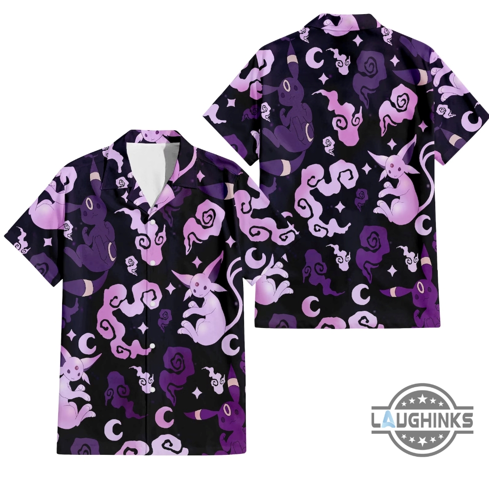 Espeon Umbreon Pokemon Hawaiian Shirt And Hawaiian Shorts