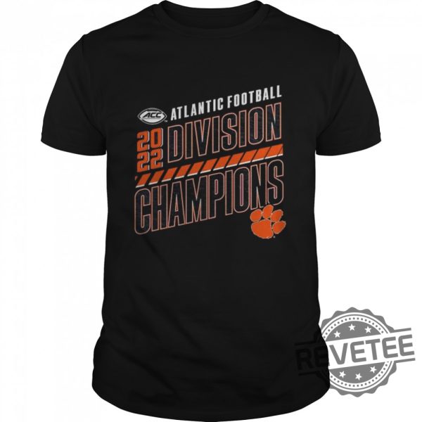 Clemson Tigers Acc Atlantic Division Football Champions Slanted Knockout Shirt revetee.com 1