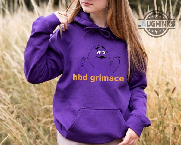 hbd grimace sweatshirt grimace birthday merch grimace birthday hoodie grimace shirt new laughinks.com 1