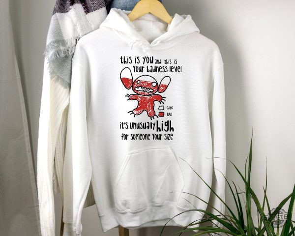 Stitch This Is Your Badness Level Shirt Lilo And Stitch Gift For Her Gift For Him revetee.com 2