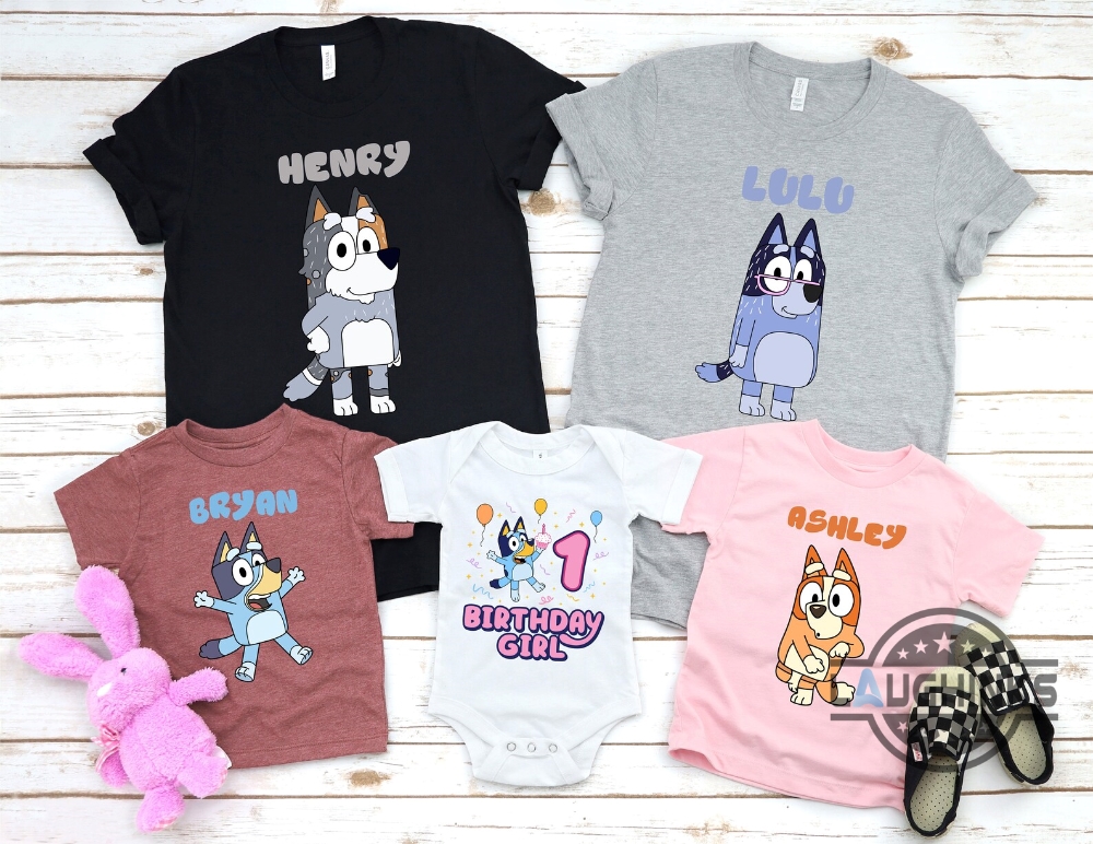 Personalized Bluey Shirts New Bluey Family Birthday Shirts Girl Boy Dad Mom  Adults Kids Bluey Family Shirts - Laughinks