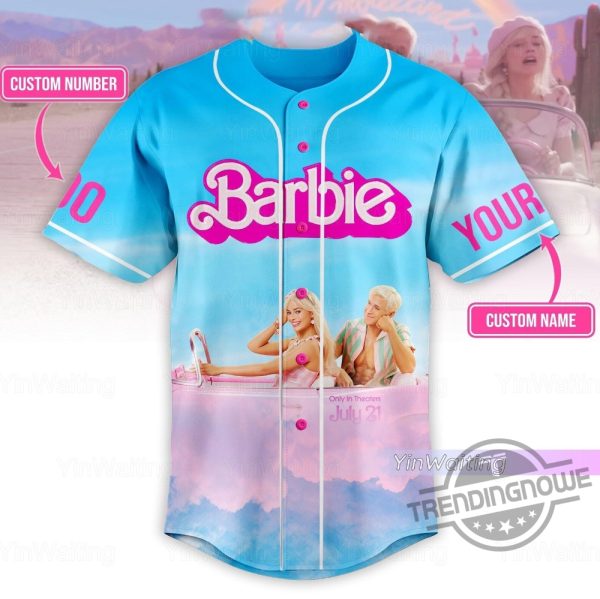 Custom Name Barbie Baseball Jersey Shirt Barbie Movie 2023 Jersey trendingnowe.com 3
