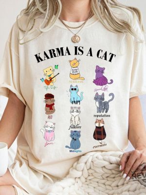 Karma Is A Cat Eras Shirt Taylor Swift Eras Cat Shirt Unique Gift For Swiftie Cat revetee.com 2