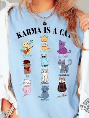 Karma Is A Cat Eras Shirt Taylor Swift Eras Cat Shirt Unique Gift For Swiftie Cat revetee.com 3