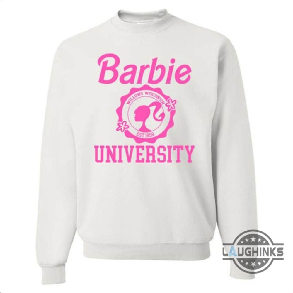 Barbie University Sweatshirt Womens Mens  Barbie University Sweatshirt Sale Barbie Sweatshirt Barbie Hoodie For Adults Kids