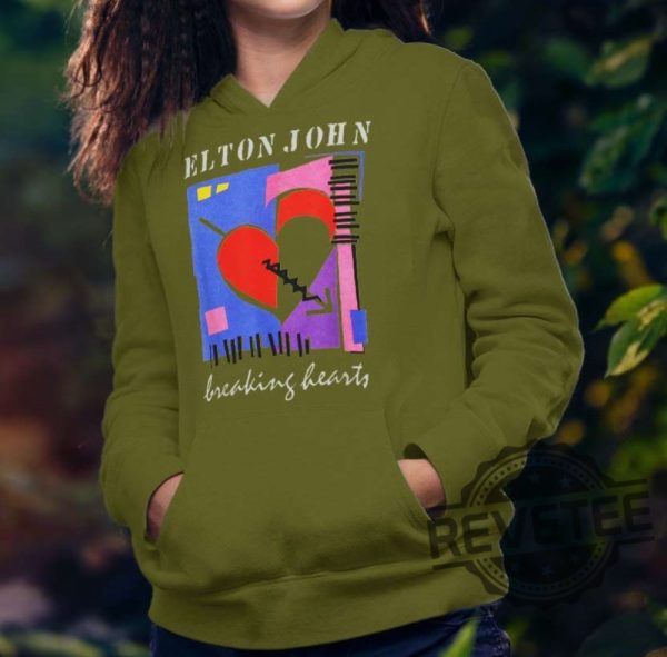 Elton John Breaking Hearts Shirt Hoodie Long Sleeve Unique Gift revetee.com 1