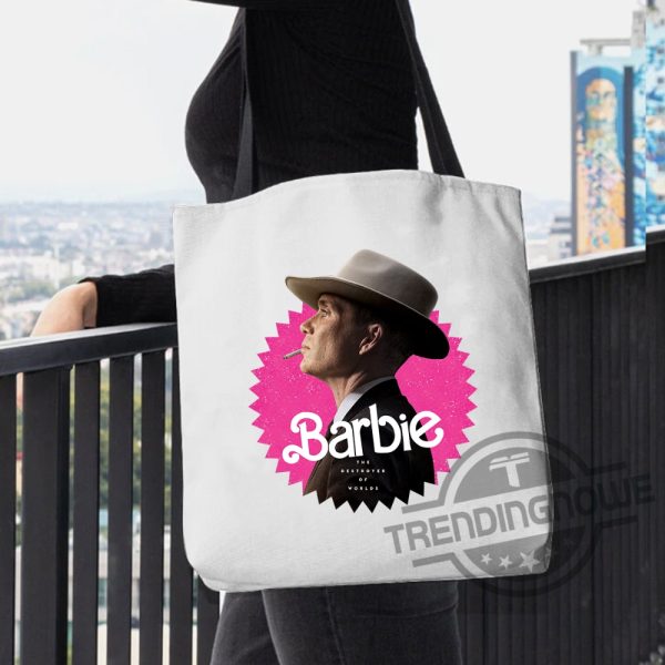 Barbie Oppenheimer Tote Bag Oppenheimer Movie 2023 Shirt Tote Bag trendingnowe.com 3