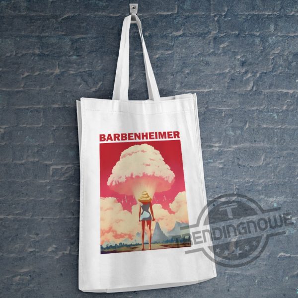 Retro Barbie Oppenheimer Tote Bag Oppenheimer Movie 2023 Shirt Tote Bag trendingnowe.com 1