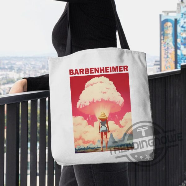 Retro Barbie Oppenheimer Tote Bag Oppenheimer Movie 2023 Shirt Tote Bag trendingnowe.com 4