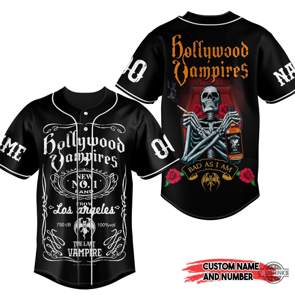 hollywood vampires baseball jersey shirt bad as i am the last vampire hollywood vampires tour 2023 hollywood vampires tshirt laughinks.com 1