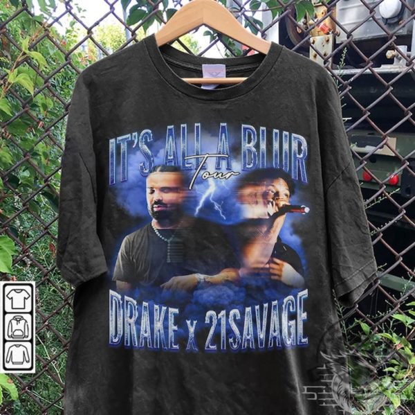 Rappers Drake And 21 Savage Its All A Blur Tour 2023 Vintage Tshirt Hoodie Sweatshirt Mug giftyzy.com 1