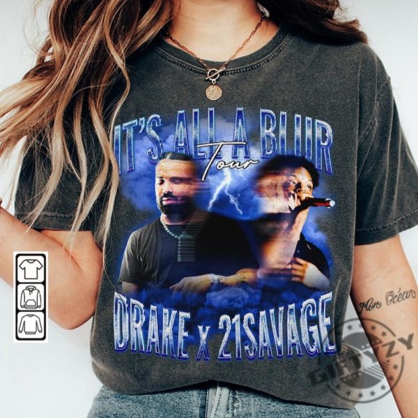 Rappers Drake And 21 Savage Its All A Blur Tour 2023 Vintage Tshirt Hoodie Sweatshirt Mug giftyzy.com 2