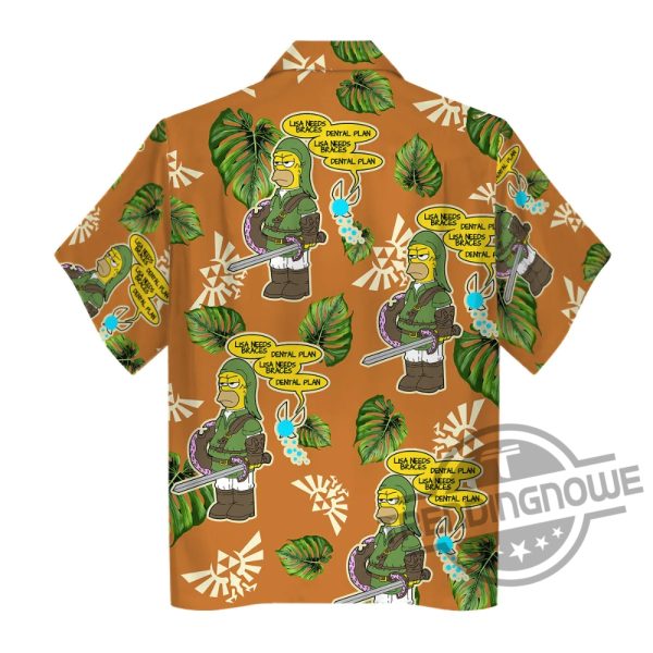 The Simpsons Hawaiian Shirt Lisa Needs Braces Dental Plan Shirt The Legend of Zelda Hawaiian Shirt trendingnowe.com 2