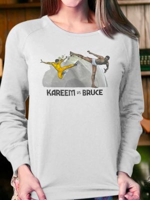 Boxing Shirt Rash Guard Women Vintage Graphic Tees Retro T Shirts Trending Shirts For Men Kareem Vs Bruce Lee Shirt revetee.com 3