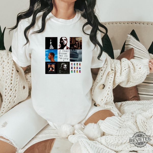 Drake Albums Tshirt Drake Merch Rare Take Care Album Cover Art Rap Tshirt Champagne Papa Toronto 21 Savage Physical Product Tshirt revetee.com 2