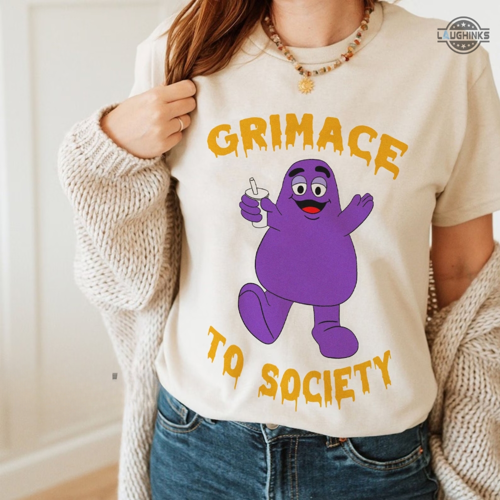 Grimace To Society Grimace Tshirt Mcdonalds Grimace Shirt Hoodie Sweatshirt Grimace Birthday Shirt 2023 Hbd Grimace Shirt