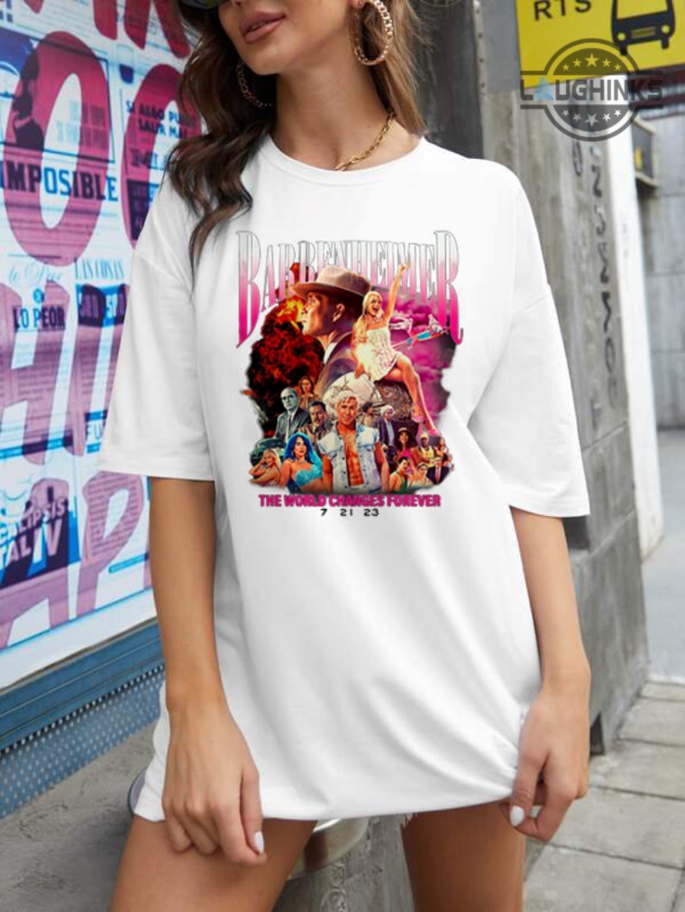 Vintage Barbenheimer Tee Shirt Barbenheimer Movie Poster Shirt Barbenheimer T Shirt Uk Us Barbie T Shirt Oppenheimer T Shirt Barbie Oppenheimer Shirt