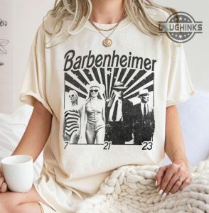 black and white barbenheimer shirt barbie oppenheimer shirt retro barbenheimer t shirt vintage i survived barbenheimer shirt barbie heimer meme laughinks.com 2