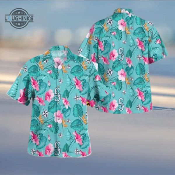 seattle mariners aloha shirt 2023 mariners hawaiian shirt and hawaiian shorts inspired by seattle mariners hawaiian shirt night 2023 laughinks.com 3