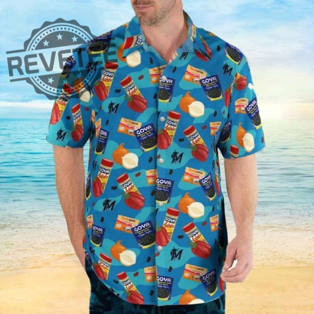 Marlins Bobblehead Giveaway Shirt Miami Marlins Bobblehead Shirt Miami Marlins Hawaiian Shirt 2023 Giveaway Presented By Goya Foods