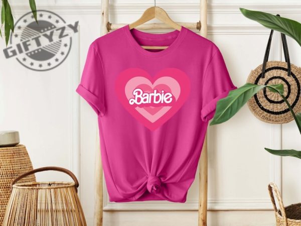 Barbie Heimer Heart Barbie Movie 2023 Vintage Oppenheimer Barbenheimer Shirt giftyzy.com 1