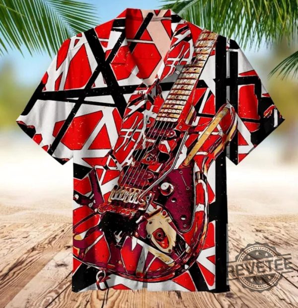 Eddie Van Halen Hawaiian Shirt Van Halen World Tour Shirt Van Halen Guitar Shirt Van Halen Eddie Shirt Eddie Van Halen Music Man Shirt revetee.com 1