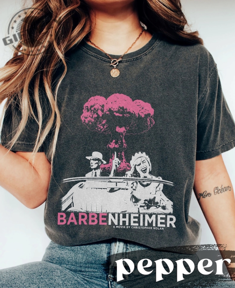 Comfort Colors Barbenheimer Shirt Comeon Baby Lets Go Party Oppenheimer Funny Barbie Movie Shirt