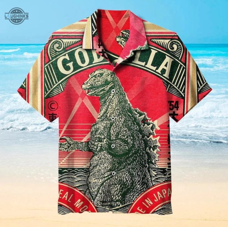 King Of Monster Toho Godzilla Hawaiian Shirt And Shorts Godzilla Button ...