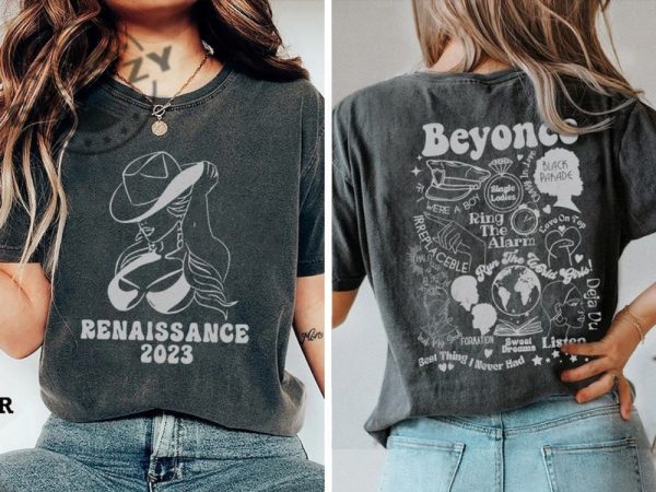 Beyonce Renaissance Tour 2023 2 Sides Retro Style Vintage Tshirt Hoodie Sweatshirt Shirt giftyzy.com 2