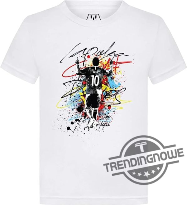 Messi La Pulga Paint Splash Graphic Shirt La Pulga Lionel MessI 2023 Shirt Inter Miami Messi Shirt M10 Lionel Messi White Shirt For Men Women Kids trendingnowe.com 4