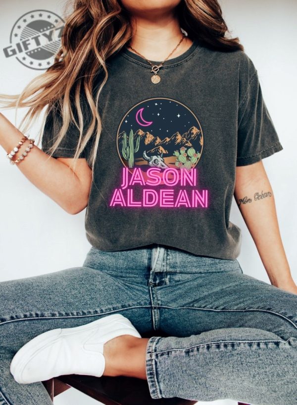 Jason Aldean Country Music Neon Moon Country Concert Western Graphic Tee Shirt Hoodie Sweatshirt Mug giftyzy.com 1