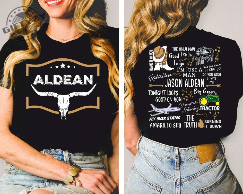 Jason Aldean Tour Country Concert Western Graphic 2 Sides Tee Shirt Hoodie Sweatshirt