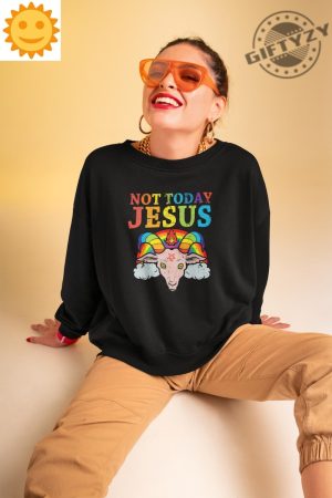 Target Satan Shirt Not Today Jesus Rainbow Vintage Tshirt Satanism Religion Shirt Satan Goat Shirt giftyzy.com 3