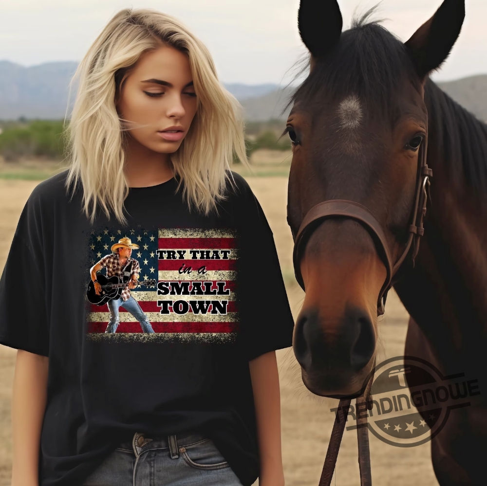 Jason Aldean Try That In A Small Town Shirt Jason Aldean Shirt The Aldean Team Shirt Country Music Shirt American Flag Shirt